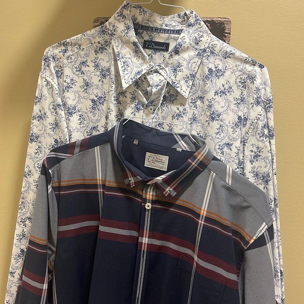 (2) 7 Diamonds Vintage Men’s Button Downs, Size: XXL